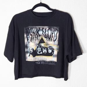 Pink Floyd Crop Tee Alt Girl Style 70s Nostalgia Tour Graphic Lo-Fi Streetwear M